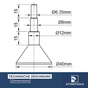 Centering mandrel / centering aid made of steel 40mm - ZH40